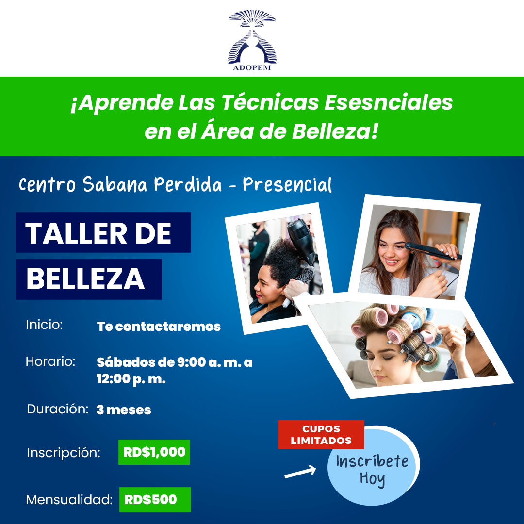 SABANA PERDIDA – REGÍSTRATE – TALLER PRESENCIAL: BELLEZA